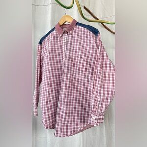 Vintage Levi's Red and White Plaid Cotton Button-Down Shirt